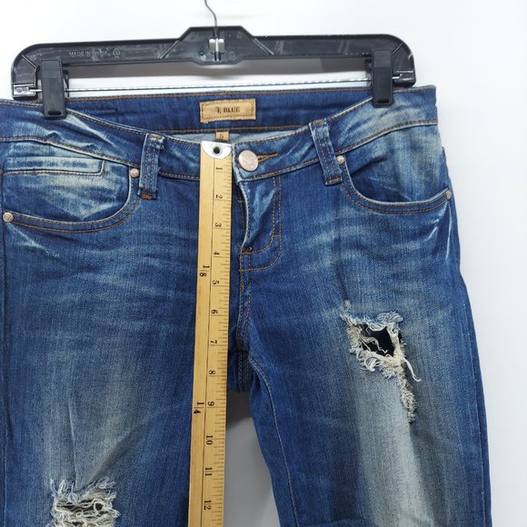 blue juniors  distressed jeans 5 - Picture 6 of 11